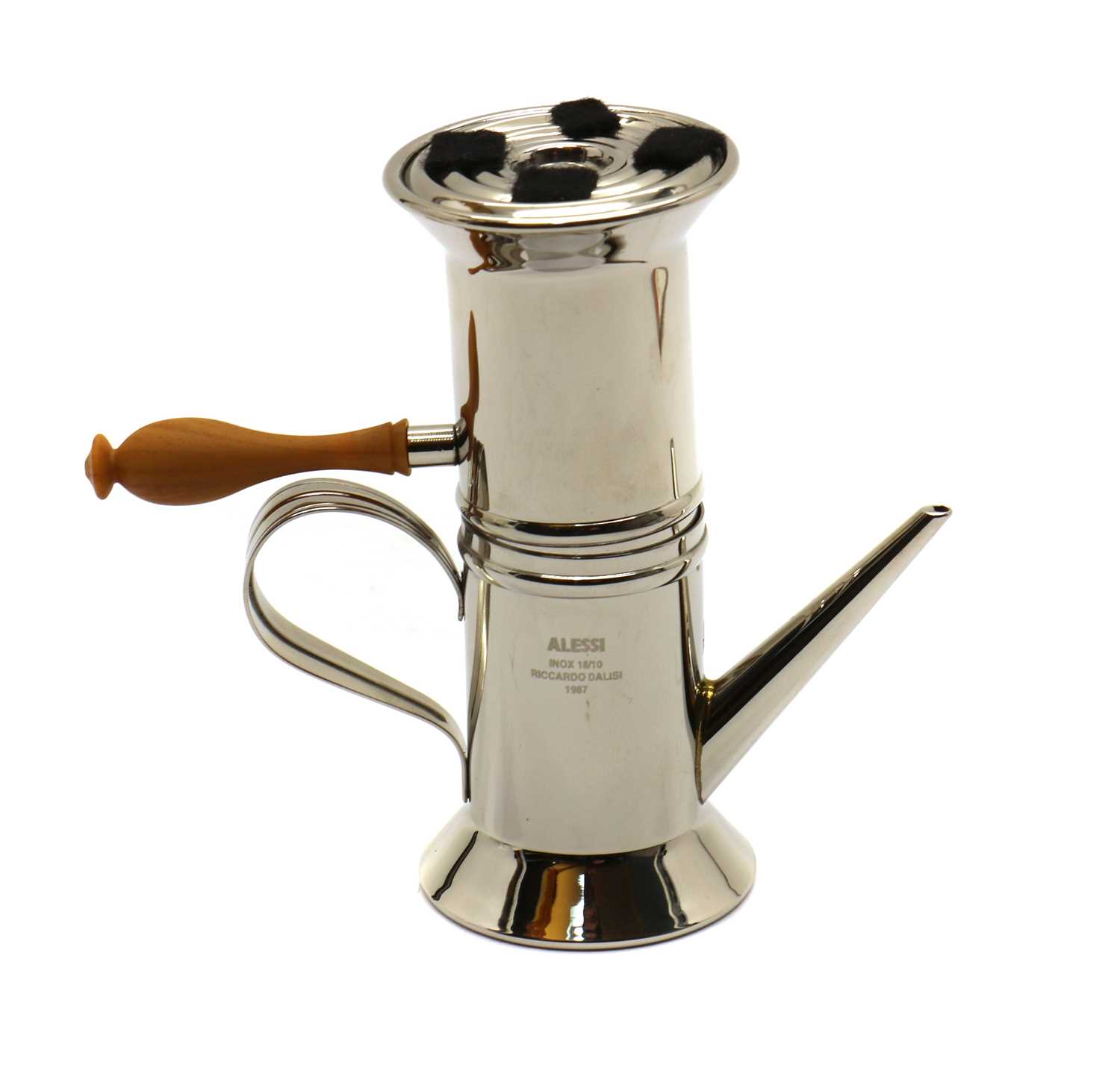 Lot 29 - An Alessi miniature stainless steel Caffatierra Napoletana