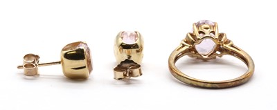 Lot 188 - A 9ct gold kunzite and diamond ring