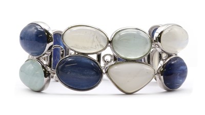 Lot 258 - A sterling silver assorted gemstone bracelet
