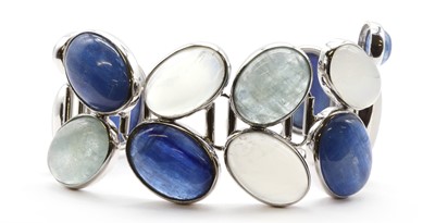 Lot 287 - A sterling silver assorted gemstone bracelet