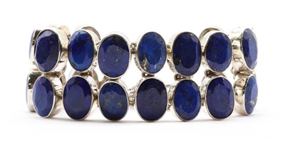 Lot A sterling silver lapis lazuli bracelet