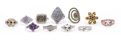 Lot 286 - A collection of silver gem-set rings