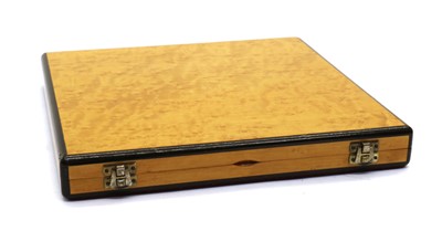 Lot 314 - A birds eye maple cigar box or humidor