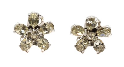 Lot 71 - A pair of paste clip earrings, by Mitchel Maer for Christian Dior