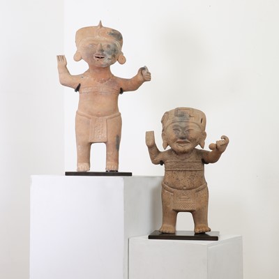 Lot 187 - A pair of terracotta Veracruz sonrientes