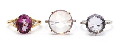 Lot 245 - Three 9ct gold rings