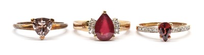 Lot 241 - Three 9ct gold rings