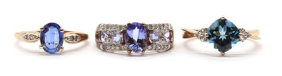 Lot 244 - Three 9ct gold rings