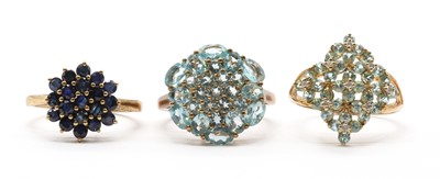 Lot 247 - Three 9ct gold rings