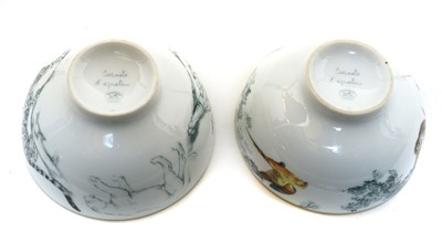 Lot 82 - A pair of Hermes 'Carnets D'Equatur' porcelain bowls