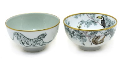 Lot 82 - A pair of Hermes 'Carnets D'Equatur' porcelain bowls