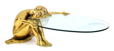 Lot 581 - A contemporary gilt-bronze coffee table