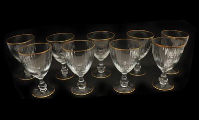 Lot 103 - A set of nine large Venetian glass goblets