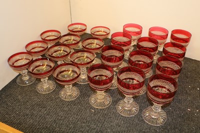 Lot 117 - A collection of eleven cased and cut wine glasses