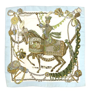 Lot 339 - A Hermes silk scarf, Le Timbalier