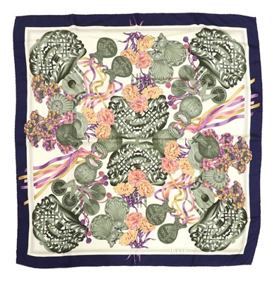 Lot 335 - A Chanel silk scarf, and three others