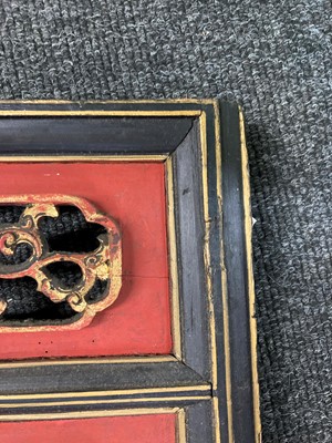 Lot 106 - A Chinese gilt lacquered wood panel