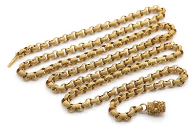 Lot 34 - A Regency gold belcher link long chain