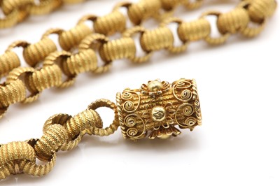 Lot 34 - A Regency gold belcher link long chain
