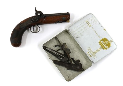 Lot 106 - An overcoat percussion pistol by Shaw, Manchester