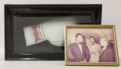 Lot 265 - A Muhammed Ali autographed presentation glove