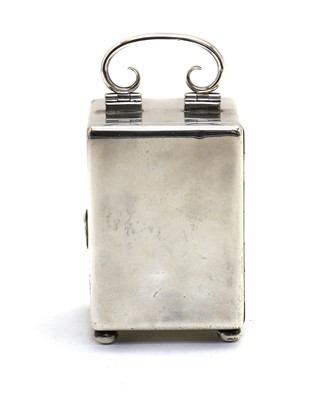 Lot 10 - A miniature silver carriage timepiece