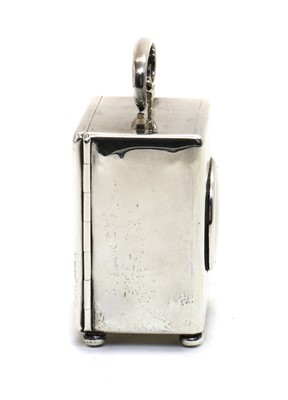 Lot 10 - A miniature silver carriage timepiece