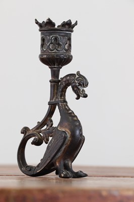 Lot 116 - A Gothic Revival gilt-bronze candlestick