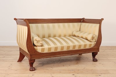 Lot 596 - A French strung walnut settee