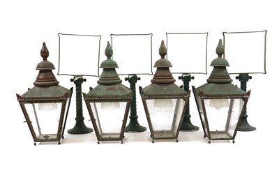 Lot 341 - A set of four copper 'Sugg Windsor' lanterns