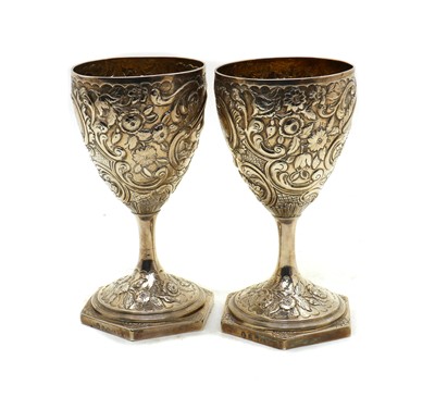Lot 42 - A pair of George III silver goblets