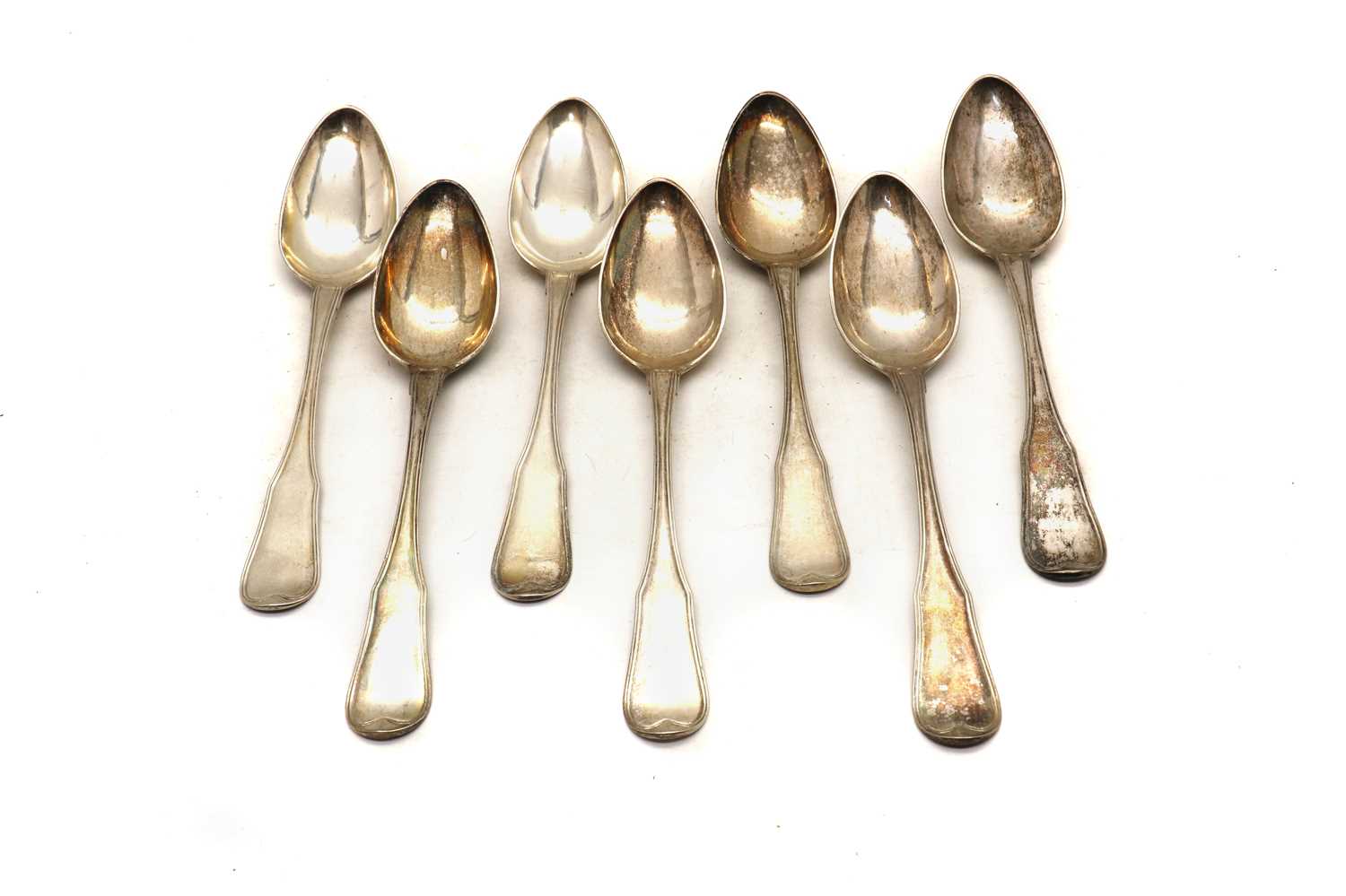 Lot 3 - A set of seven Danish silver tablespoons