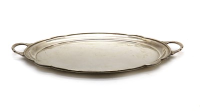 Lot 8 - A modern silver twin-handled tray
