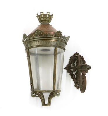 Lot 333 - A copper and brass lantern