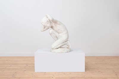 Lot 230 - A marble figure of a crouching faun