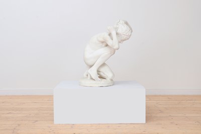 Lot 230 - A marble figure of a crouching faun
