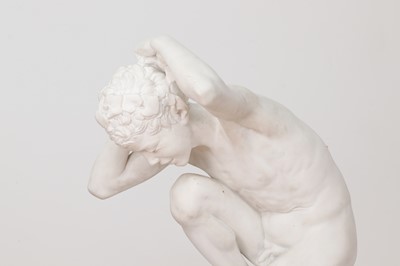Lot 230 - A marble figure of a crouching faun
