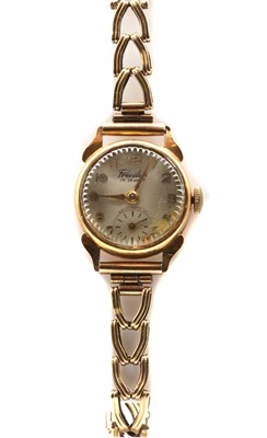 Lot 358 - A ladies' gold Precilux mechanical bracelet watch