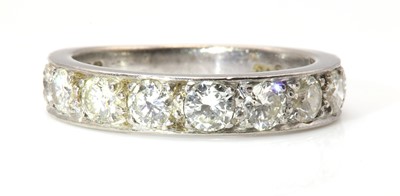Lot 380 - An 18ct white gold diamond set half eternity ring
