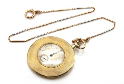 Lot 558 - An 18ct gold top wind open faced pocket watch, c.1912