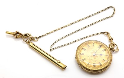 Lot 538 - An 18ct gold key wind open faced pocket watch