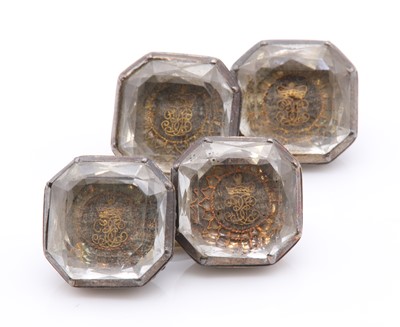 Lot 7 - A pair of silver and gold 'Stuart crystal' memorial cufflinks, c.1700