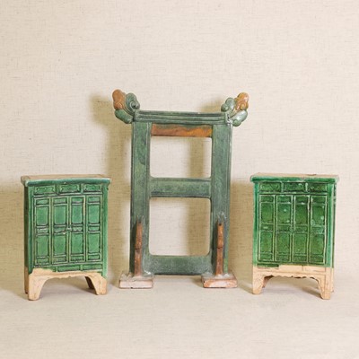 Lot 104 - A pair of Chinese earthenware furniture models