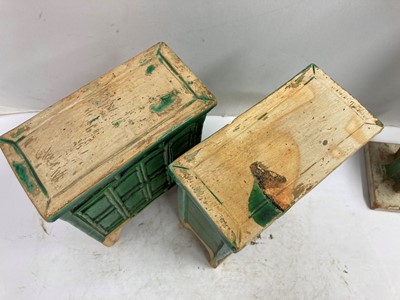 Lot 104 - A pair of Chinese earthenware furniture models