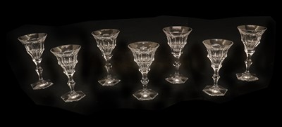 Lot 114 - A group of four Moser 'Diplomat' pattern wine glasses