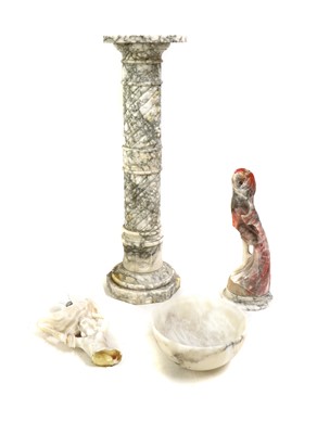 Lot 288 - A Victorian alabaster figural light an a column