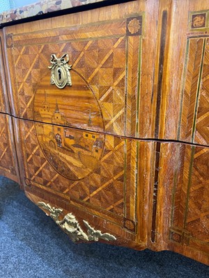 Lot 12 - A transitional kingwood, tulipwood and marquetry commode