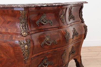 Lot 653 - A Louis XV kingwood bombé commode