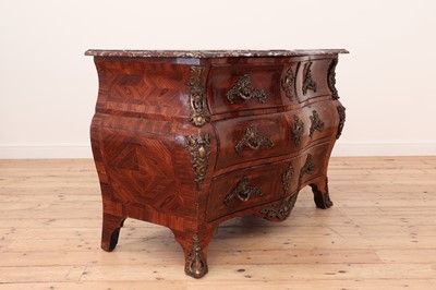 Lot 653 - A Louis XV kingwood bombé commode