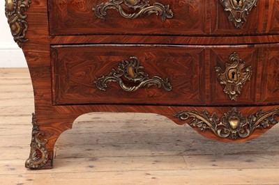 Lot 653 - A Louis XV kingwood bombé commode
